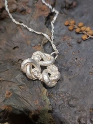 Collier pendentif en argent 999 3 serpents