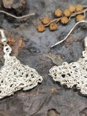 Boucles d'oreilles filigrane en argent 999 - triangle