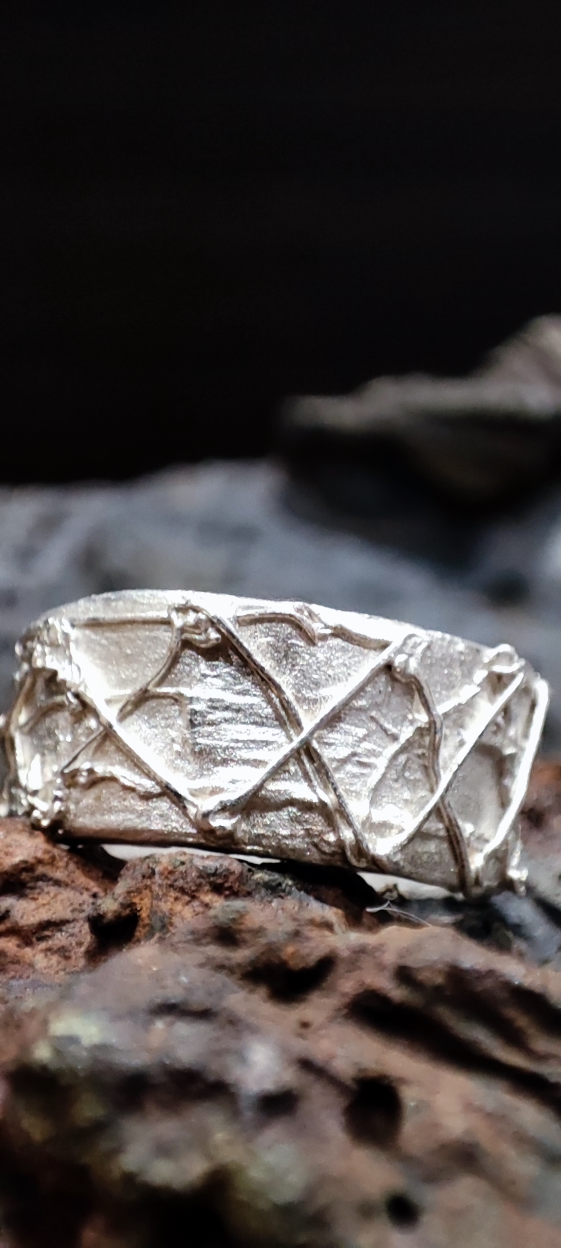 Anneau en argent massif 999 motif filigrané – Image 3