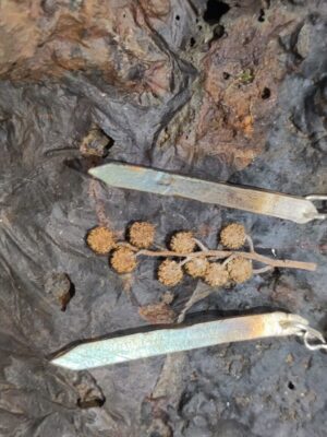 Boucles d'oreilles en argent 999, effet dégradé oxydé