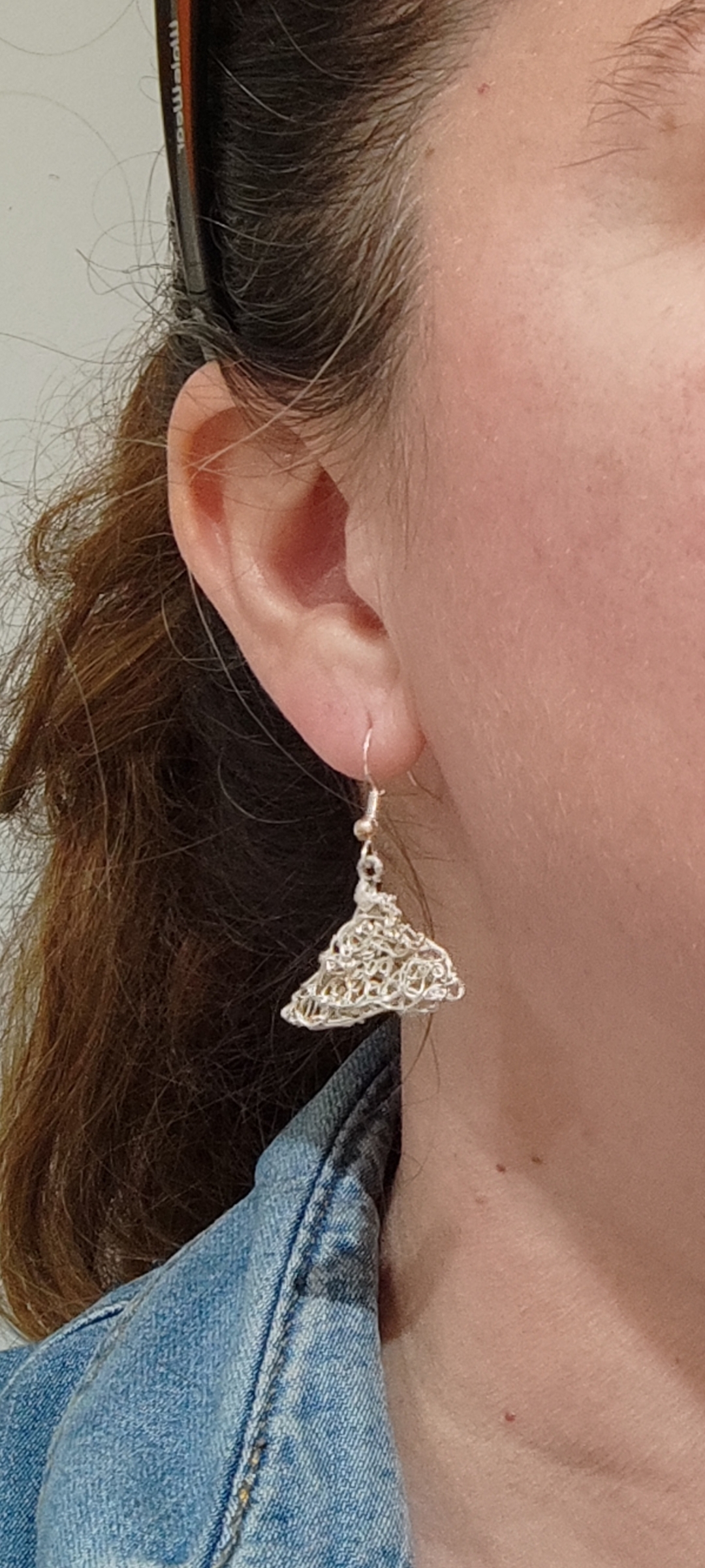 Boucles d'oreilles filigrane en argent 999 - triangle – Image 5