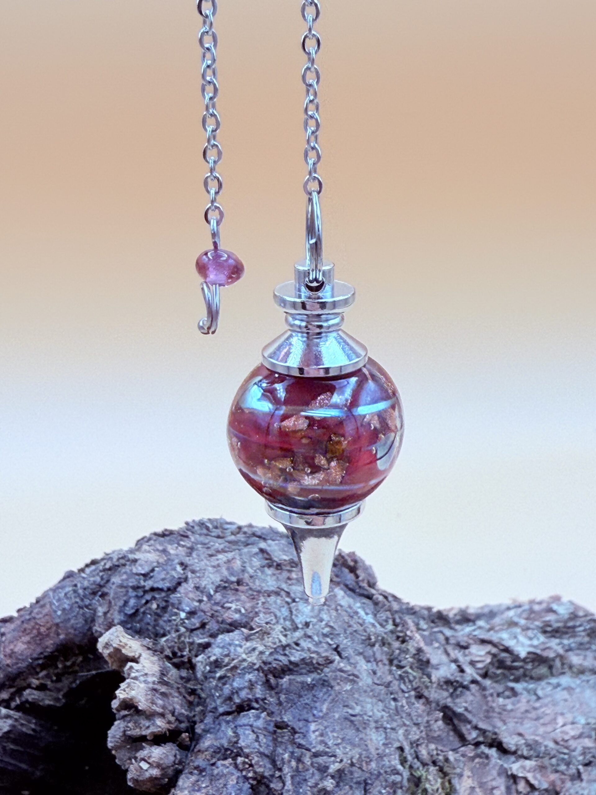 Pendule bordeaux en verre de Murano - Image 2