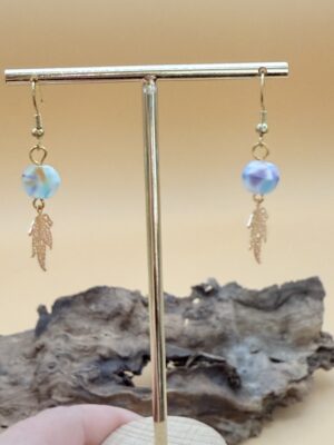 Boucles d'oreilles glacées en verre de Murano