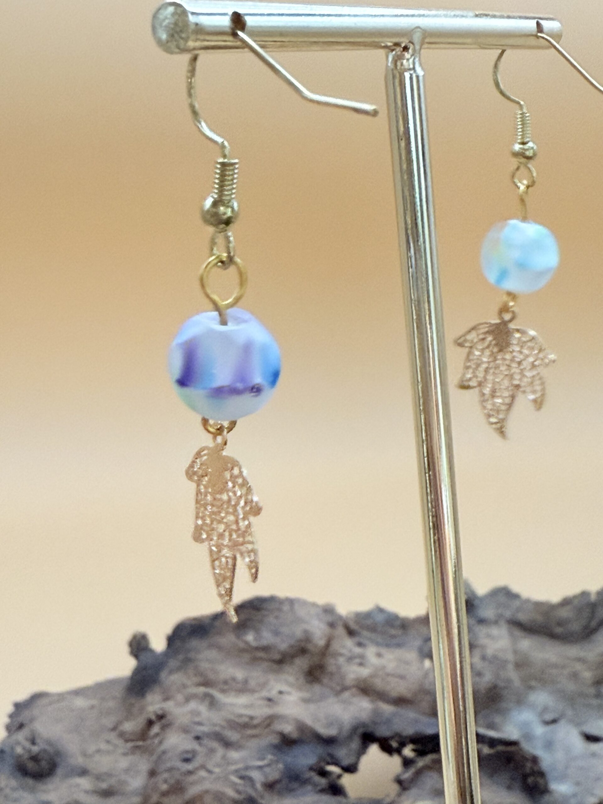 Boucles d'oreilles glacées en verre de Murano - Image 3